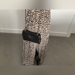 Black and gold chain purse, quilted